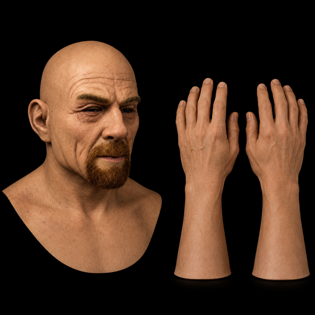 Bald Man + Hands